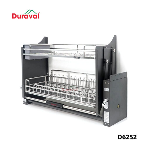 Giá bát nâng hạ inox 304 kèm ống đựng đũa Duraval D6252
