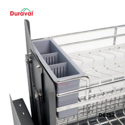 Giá bát nâng hạ inox 304 kèm ống đựng đũa Duraval D6252