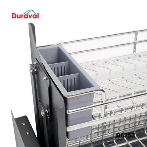 Giá bát nâng hạ inox 304 kèm ống đựng đũa Duraval D6252