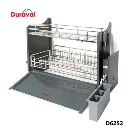 Giá bát nâng hạ inox 304 kèm ống đựng đũa Duraval D6252