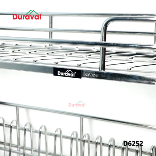 Giá bát nâng hạ inox 304 kèm ống đựng đũa Duraval D6252