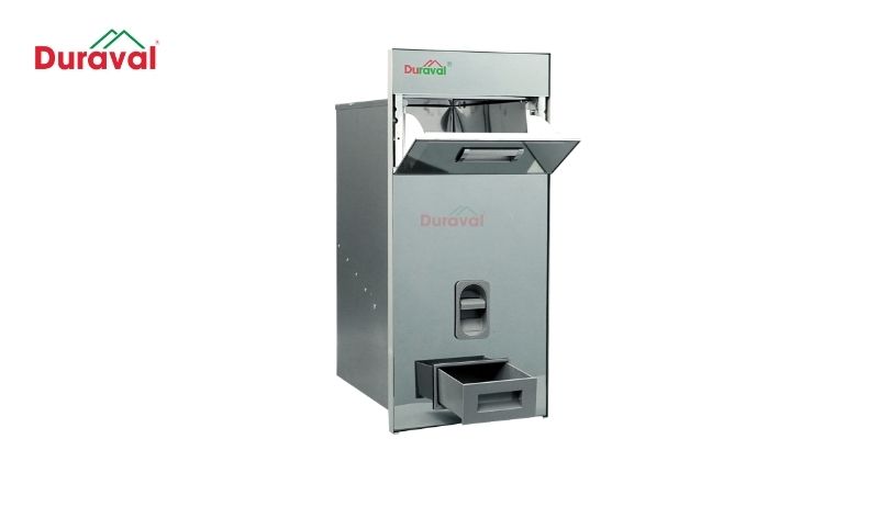 Thùng gạo tráng gương inox Duraval D6333 thiết kế hiện đại, tráng gương mặt kính sang trọng