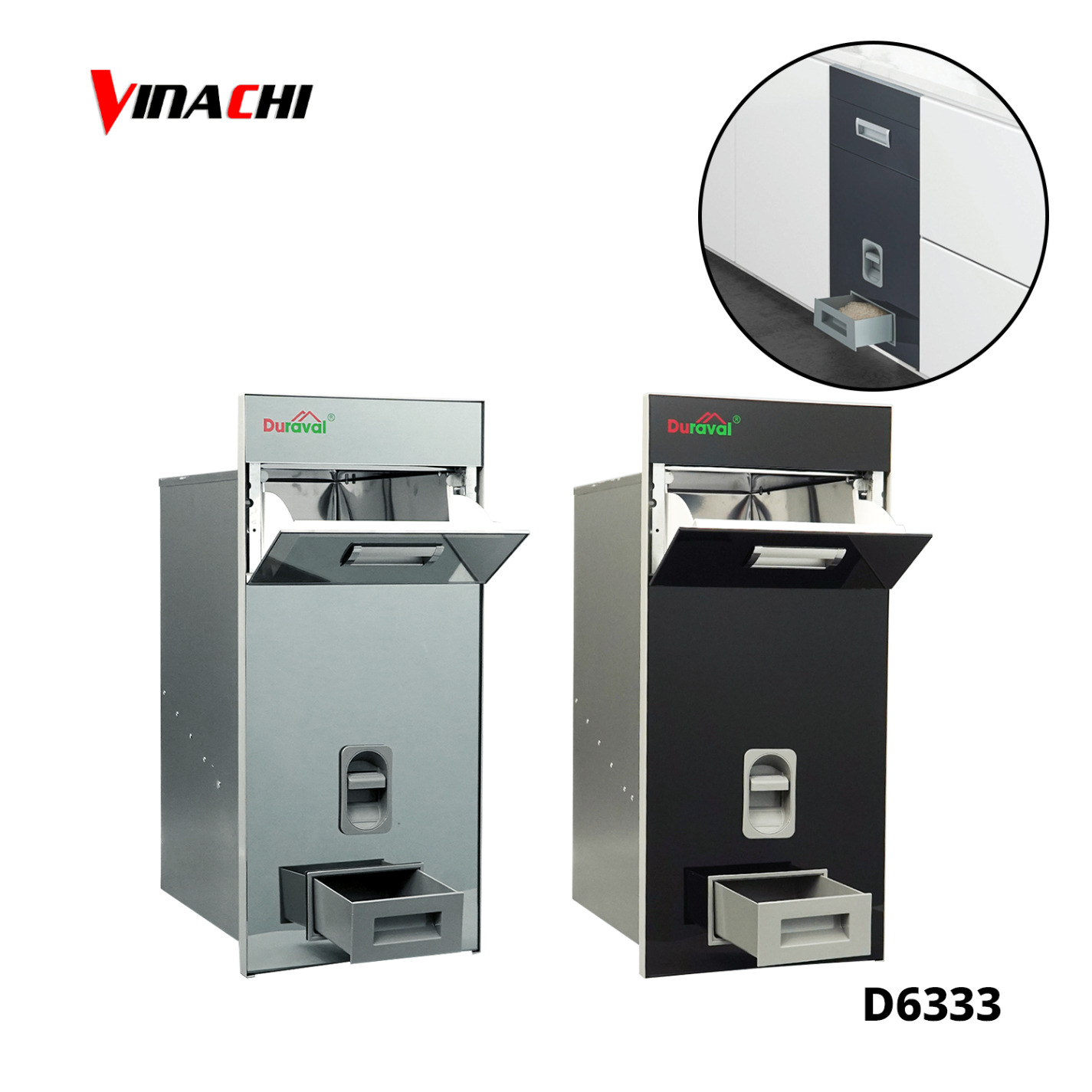 Kích thước thùng gạo âm tủ và loại thường sẽ khác nhau, bạn lưu ý khi lựa chọn!