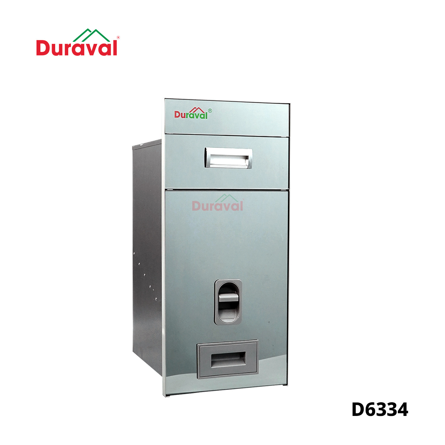 Thùng gạo tráng gương Duraval D6334 màu trắng sáng hiện đại