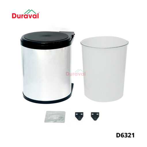 Thùng rác tròn inox treo tủ bếp Duraval D6321