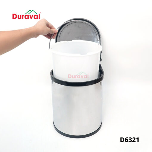 Thùng rác tròn inox treo tủ bếp Duraval D6321