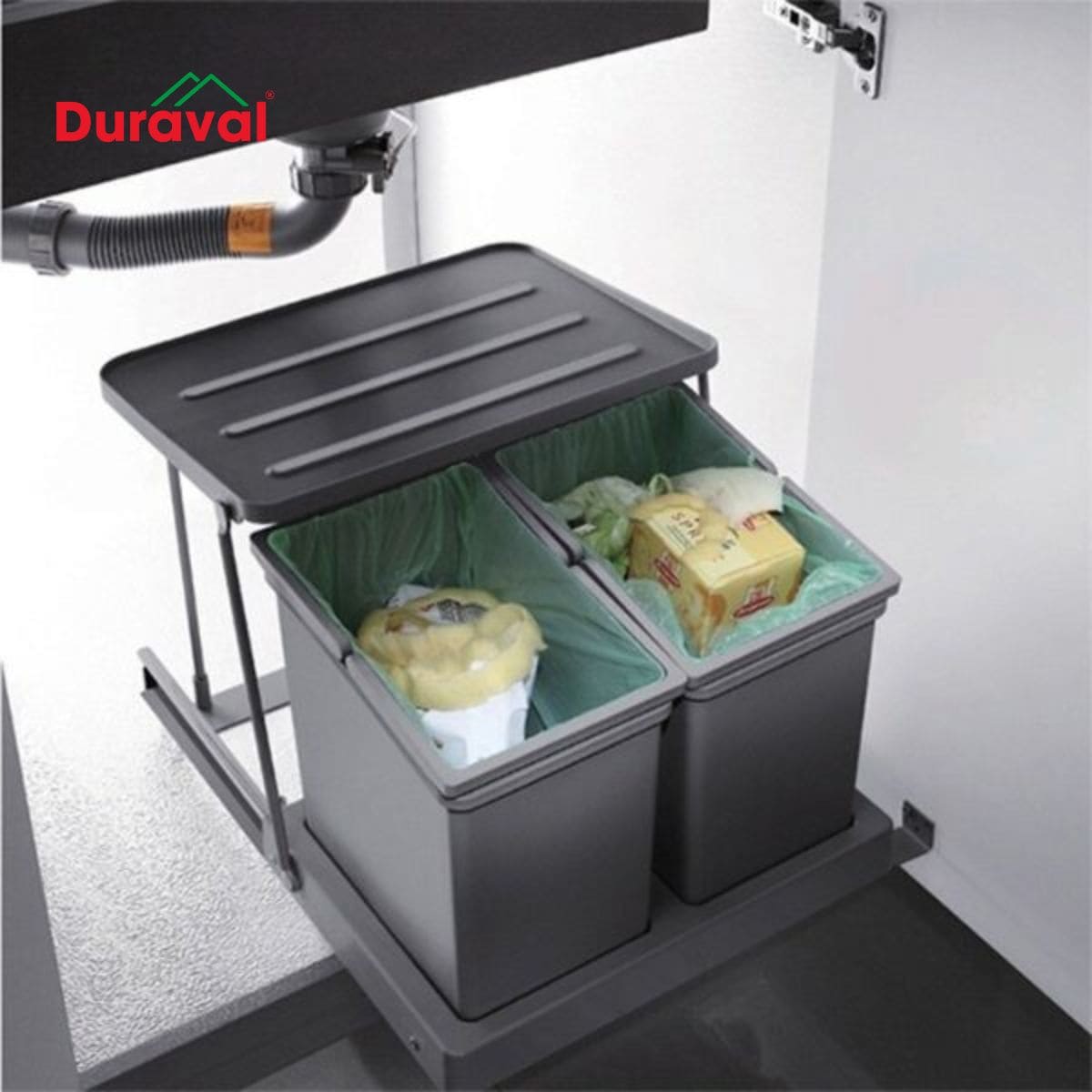 Bố trí thùng rác dưới chậu rửa bát