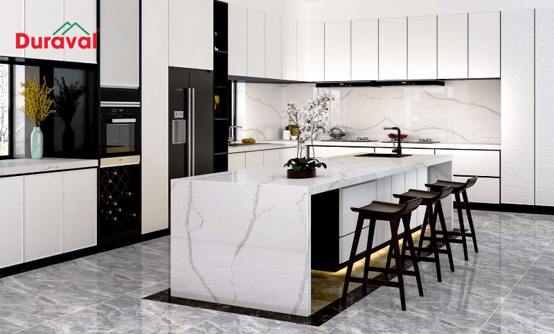 Bàn bếp bằng chất liệu gạch