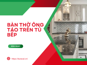 bàn thờ ông táo trên tủ bếp