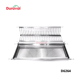 Bộ giá bát đĩa cố định 3 tầng chữ V inox 304 Duraval D6264