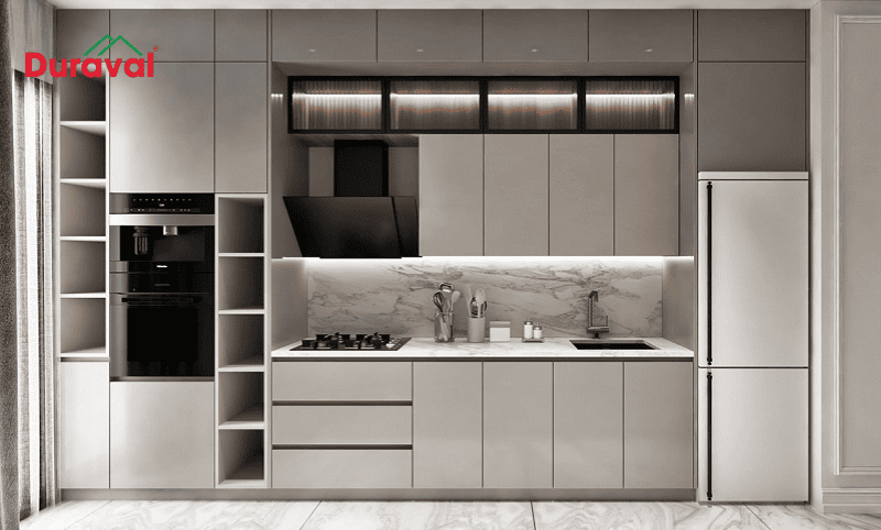 Tủ nhựa acrylic phù hợp căn bếp trẻ trung, hiện đại