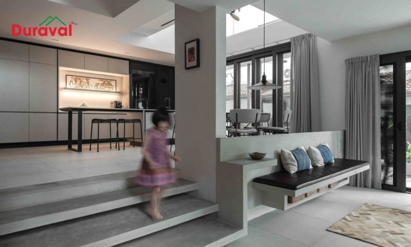 Thiết kế phòng bếp cao hơn phòng khách sẽ gây ra nhiều bất tiện trong quá trình sử dụng