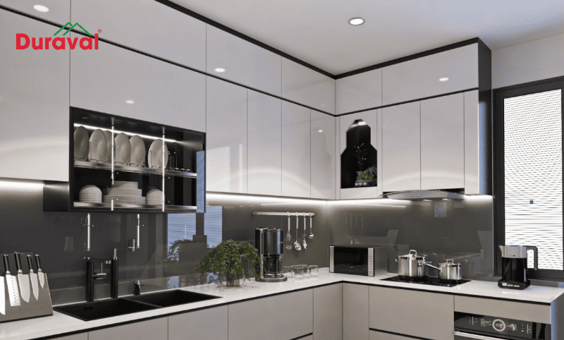 Tủ bếp nhựa chữ L (Nguồn: Sưu tầm)