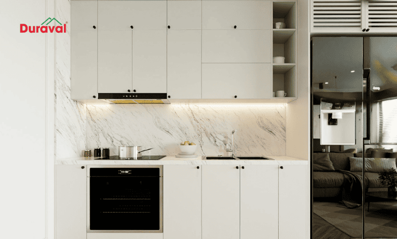 Thiết kế tủ kịch trần giúp tăng diện tích lưu trữ