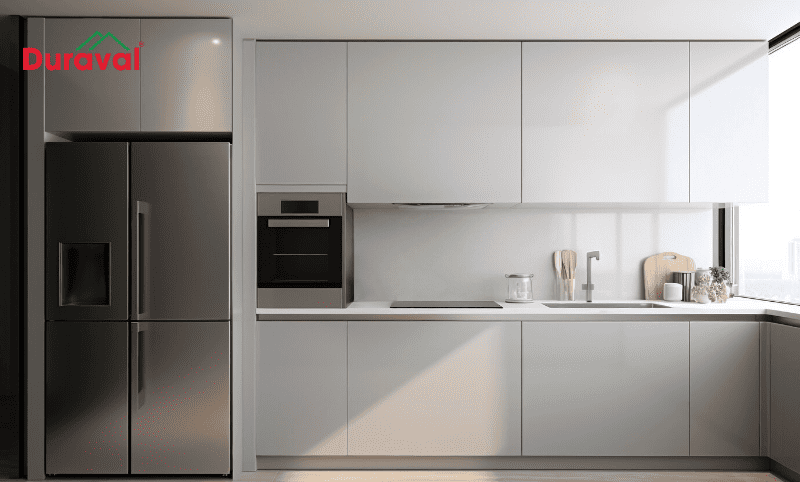 Thiết kế tủ kịch trần giúp dễ dàng lau chùi và dọn dẹp