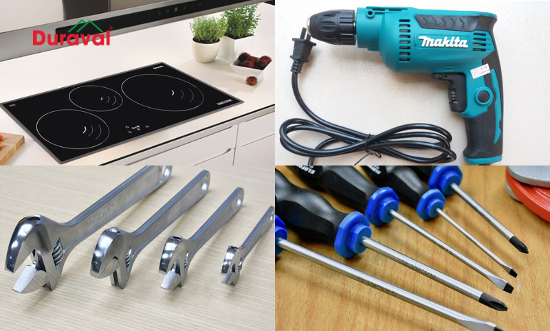 Dụng cụ cần chuẩn bị để lắp bếp từ âm