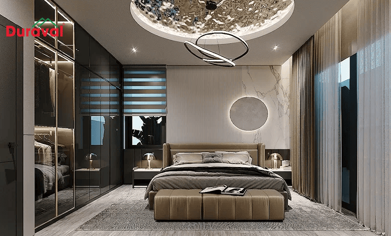 Lựa chọn màu trầm ấm cho trần thạch cao phòng ngủ