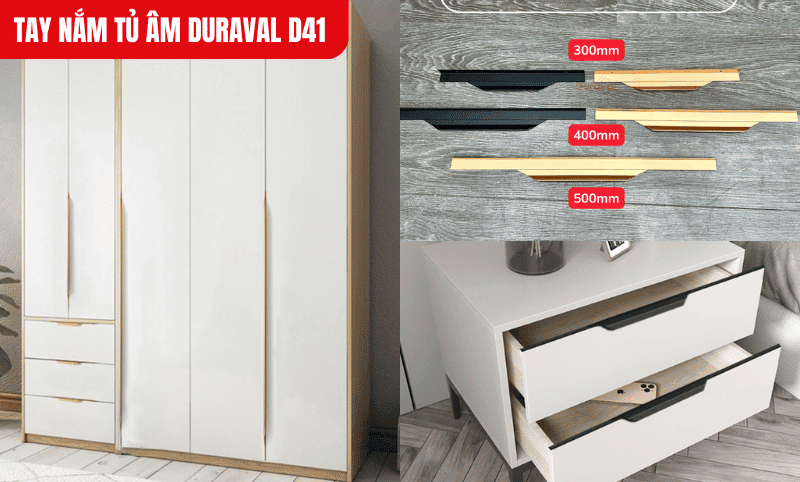 Hướng dẫn lắp đặt tay nắm tủ D41