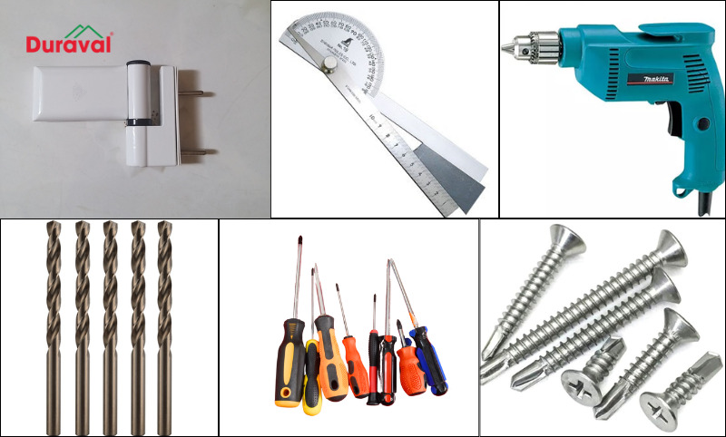 Một số dụng cụ cần chuẩn bị trước khi tiến hành cách bắt bản lề cửa nhựa