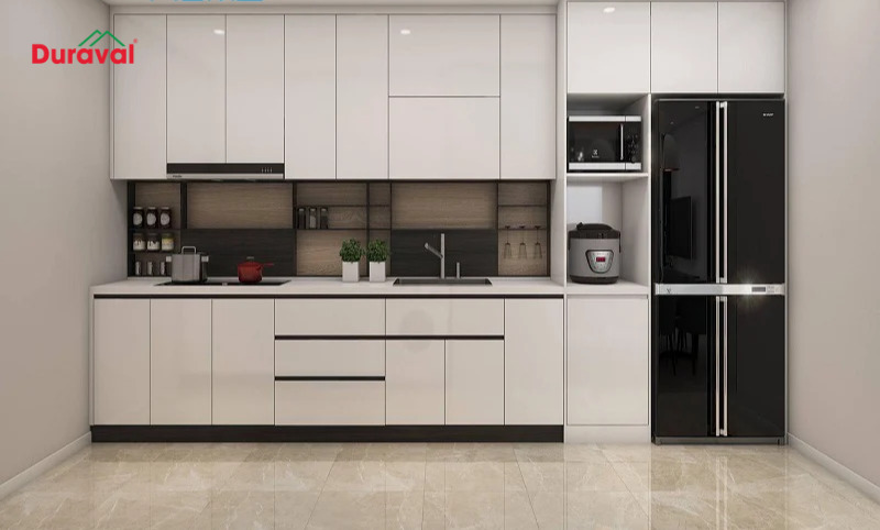 Tủ bếp inox phù hợp sử dụng trong cả môi trường ẩm ướt