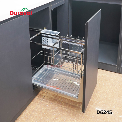 D6245 - Giá dao thớt, khung đỡ inox 304, Ray chống gỉ Duraval D6245