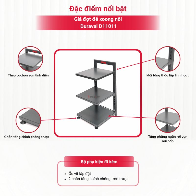 Giá đợt để xoong nồi Duraval D11011