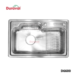 D6600 - Chậu rửa 1 hố inox 304 Duraval D6600-2