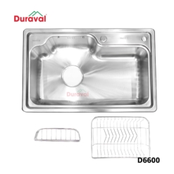 D6600 - Chậu rửa 1 hố inox 304 Duraval D6600-3