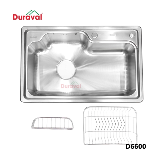 D6600 - Chậu rửa 1 hố inox 304 Duraval D6600-3