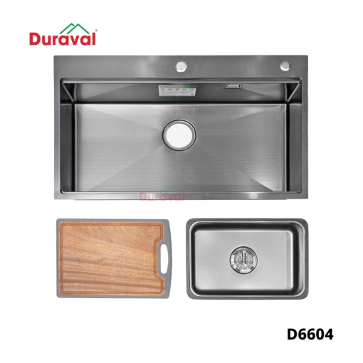 D6604 - Chậu rửa 1 hố inox 304 Duraval D6604-3