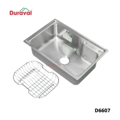 D6607 - Chậu rửa 1 hố inox 304 Duraval D6607-1