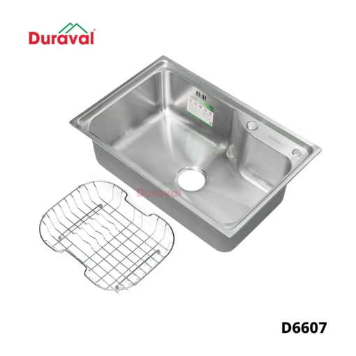 D6607 - Chậu rửa 1 hố inox 304 Duraval D6607-1