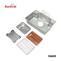 D6609 - Chậu rửa 1 hố inox 304 Duraval D6609-1