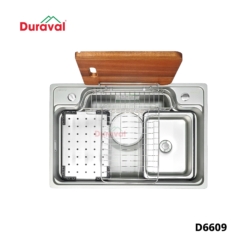 D6609 - Chậu rửa 1 hố inox 304 Duraval D6609-1