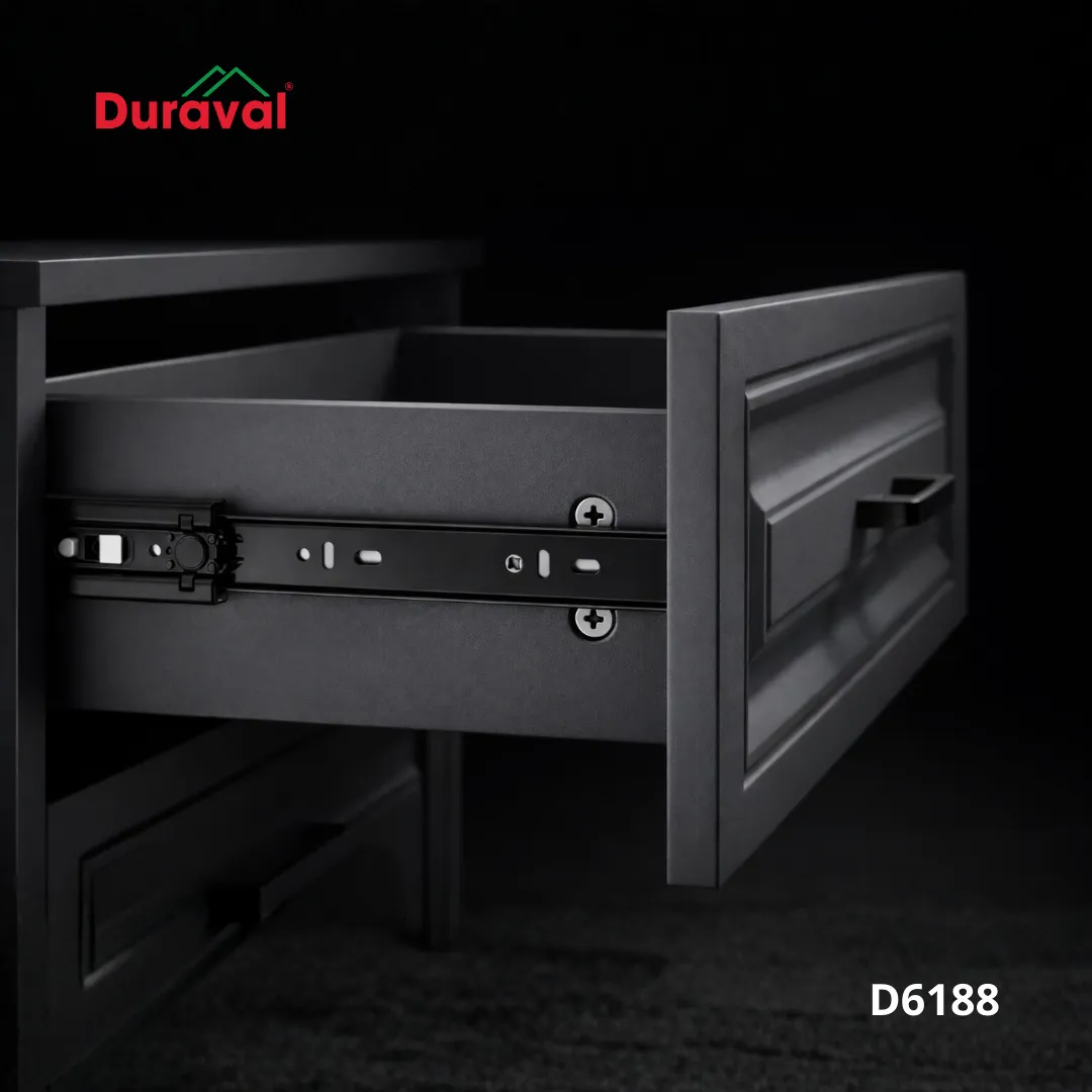 Ray bi 3 tầng giảm chấn Duraval đen 45mm D6188