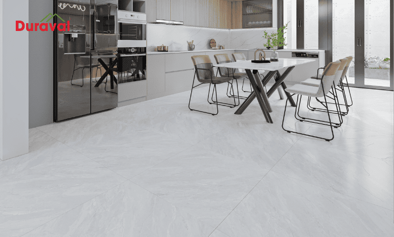Tông màu xám ghi tạo vẻ đẹp thanh lịch cho gian bếp