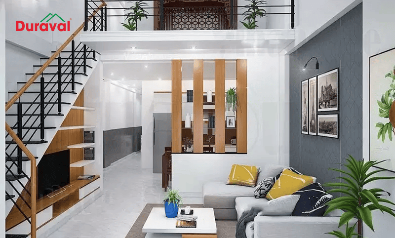 Thiết kế thêm gác lửng giúp tăng diện tích lưu trữ