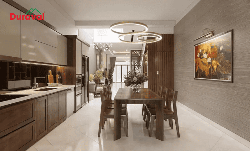 Thiết kế phòng bếp thông phòng khách giúp tối ưu không gian hiệu quả