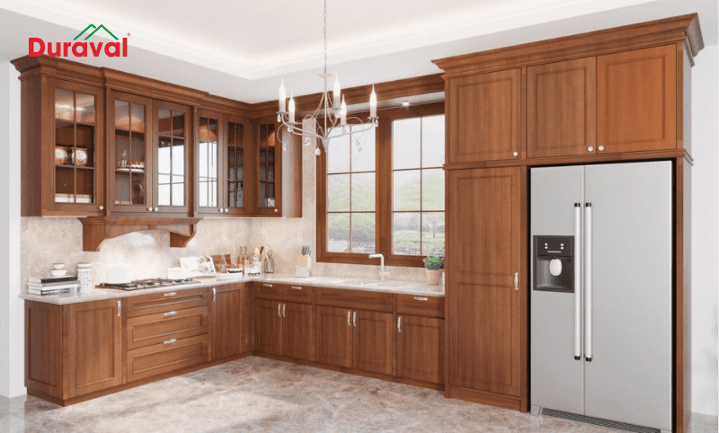 Thiết kế chữ L giúp tận dụng tối đa các góc bếp