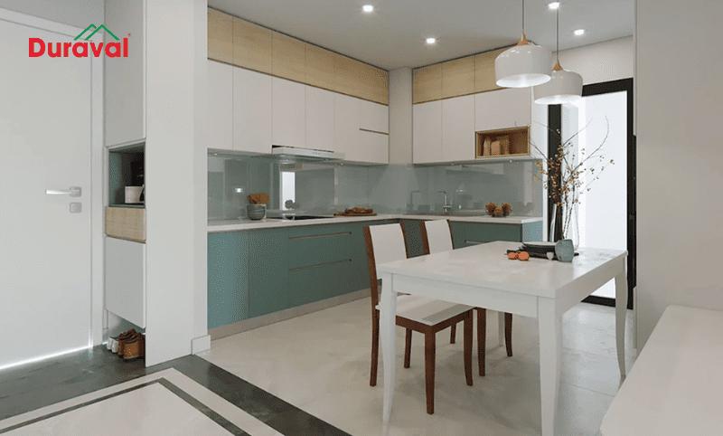 Thiết kế không gian mở giúp tạo sự liền mạch giữ bếp và khu vực khác
