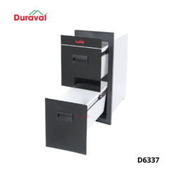 Thùng gạo mặt kính hai ngăn Duraval D6337