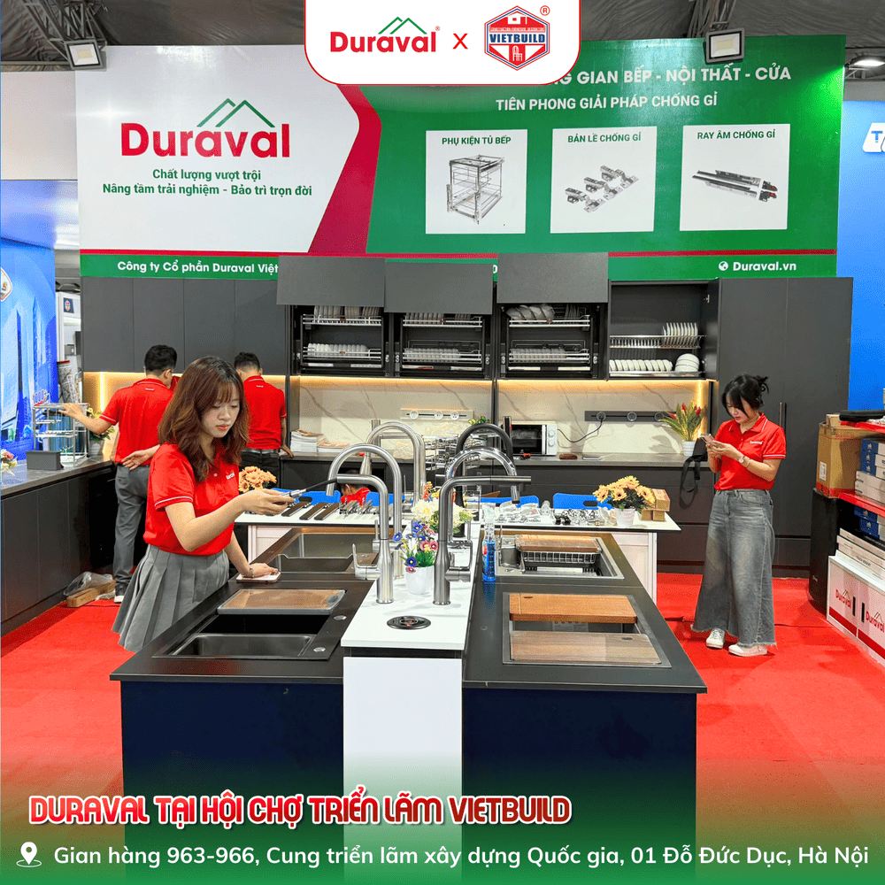 Gian hàng Phụ kiện tủ bếp - Nội thất - Cửa cao cấp của Duraval tại Vietbuild Hanoi 2025